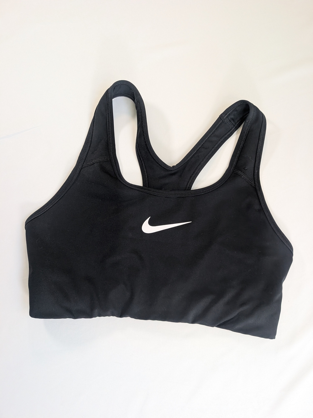 Nike Black Racerback Sports Bra with White Swoosh